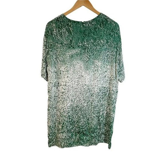 & Other Stories Green & White Speckled Shift Mini Dress Short Sleeve Size 4 - Picture 2 of 6